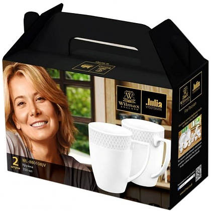 Набор чайный "WL-880108/2C", фарфор, 350 мл, белый