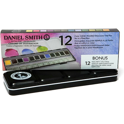 Набор акварели Daniel Smith "Colors of inspiration", 12 цветов, кюветы - 3
