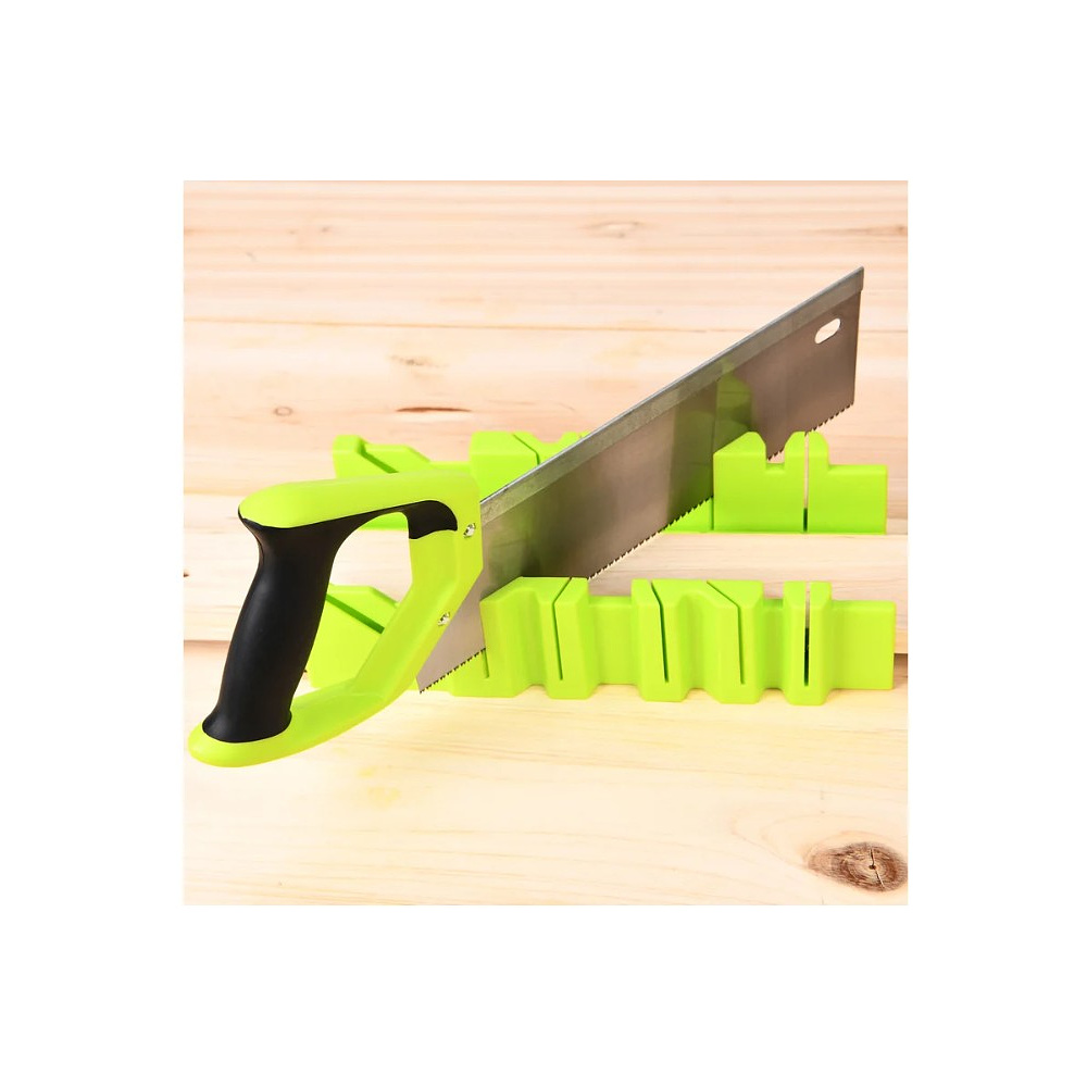 Стусло с ножовкой Deli GS EDL580900, 22.5°/45°/90°, 13 TPI, 300 мм, черный, зеленый - 3