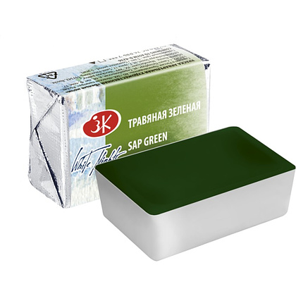 Краски акварельные "Белые ночи", 716 травяная зеленая, кювета