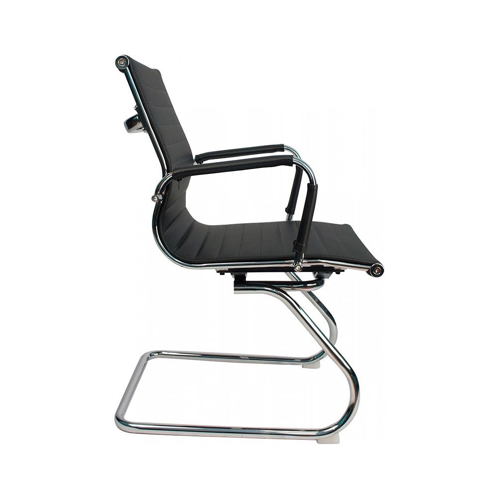 Кресло для посетителей EVERPROF "Leo CF", экокожа, металл, черный  - 2