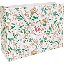 Пакет бумажный подарочный "Holidays. Шишки"