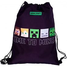 Мешок для обуви "Minecraft Alex&Steve", 33x44 см, черный