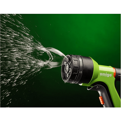 Пистолет-распылитель Amigo Grande 79256, 2/4", 7 функций, черный, зеленый - 12