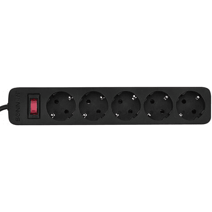 Сетевой фильтр Sonnen SPB-185, 1.8м, 5 розеток, черный - 7
