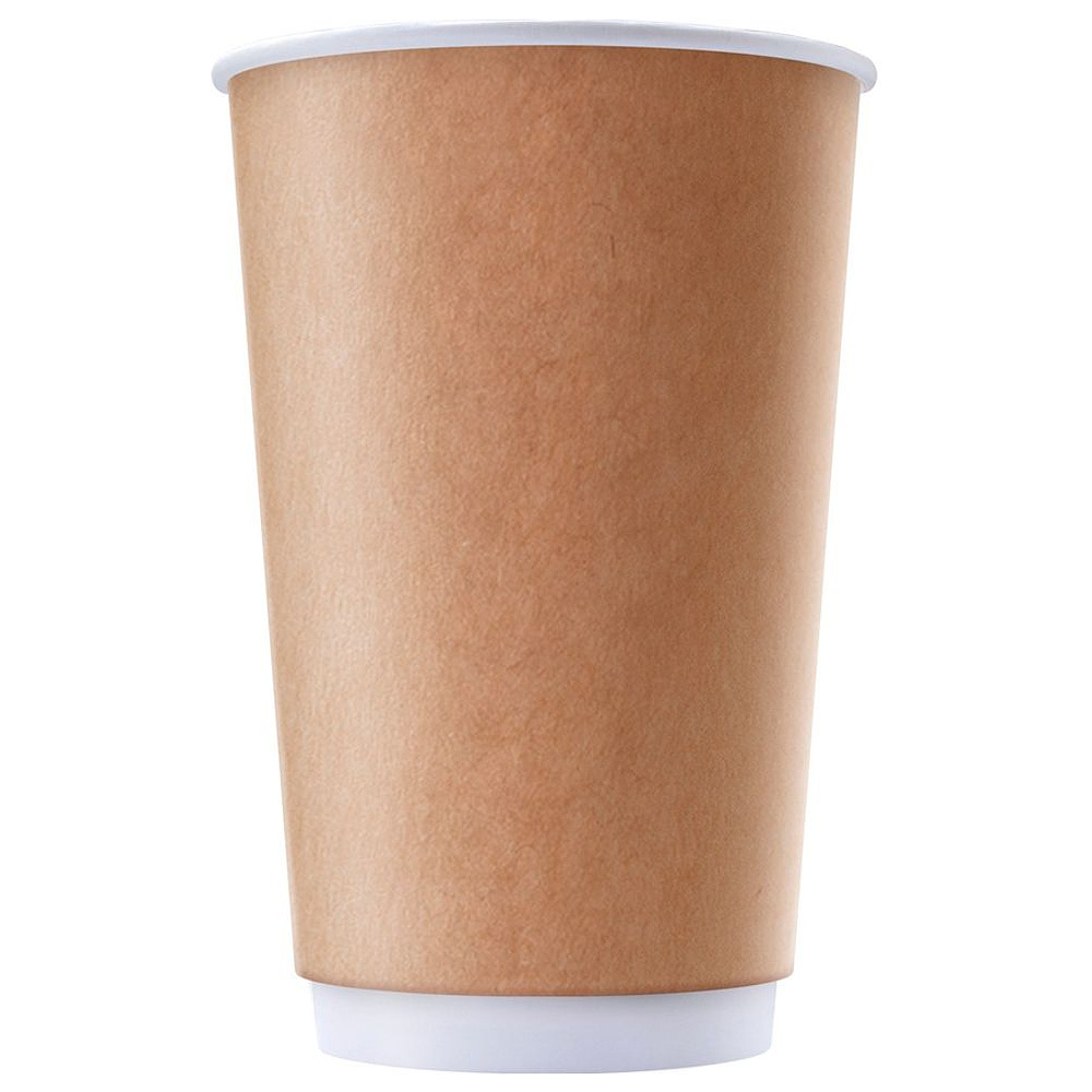 Стакан картонный, 400 мл, 25 шт/упак, крафт