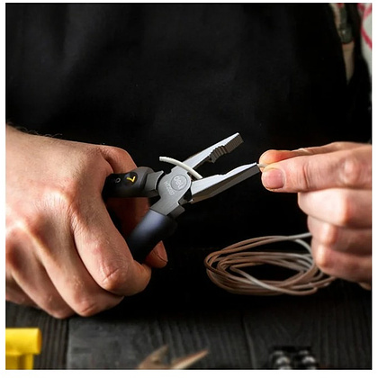 Длинногубцы Deli HS EHT2007, 180 мм, Soft Touch, черный - 7