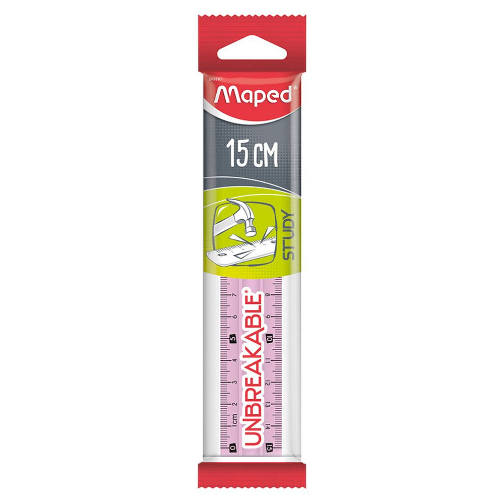 Линейка Maped "Unbreakable", 15 см, ассорти - 2