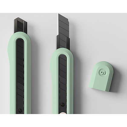 Нож для бумаги "Deli Nusign" усиленный, 0.9 см, зеленый - 2