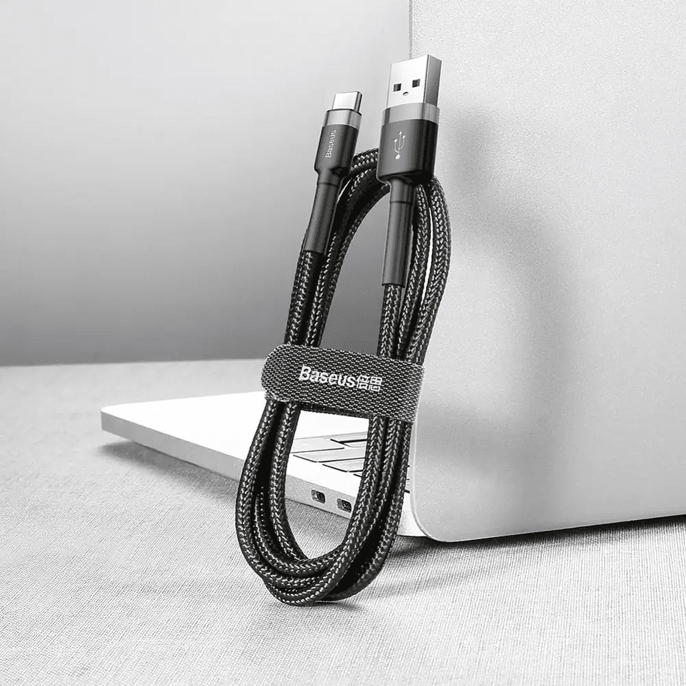 Кабель Baseus CATKLF-CG1, USB to Type-C, 2 м, Gray+Black - 3