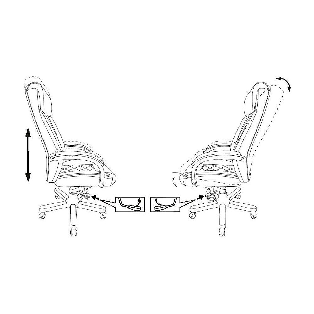 Кресло руководителя Бюрократ "T-9924WALNUT", кожа, металл, дерево, черный - 6