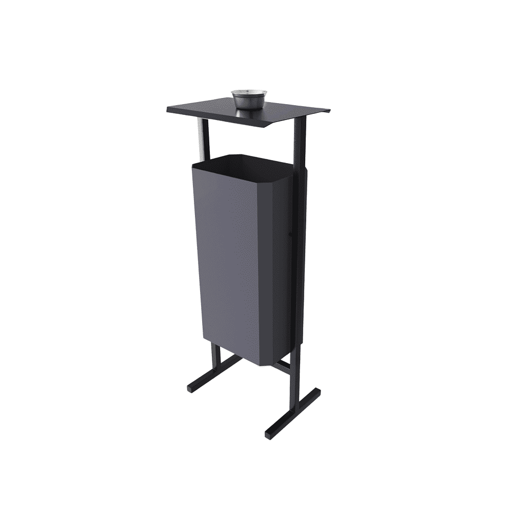 Урна уличная для мусора СТАНДАРТ с пепельницей, 50 л, металл, серый 