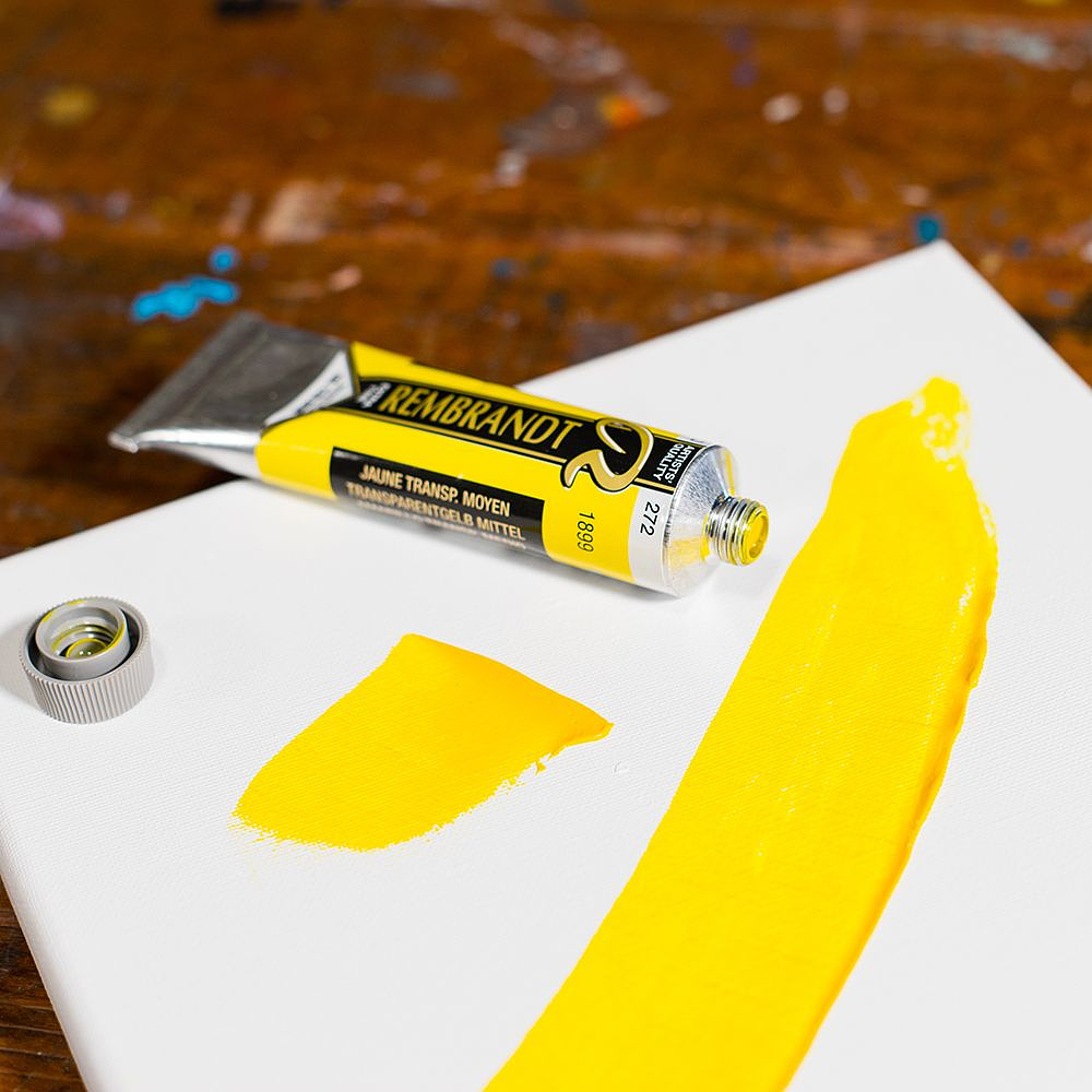 Краски масляные "Rembrandt", 272 желтый средний прозрачный, 15 мл, туба - 3