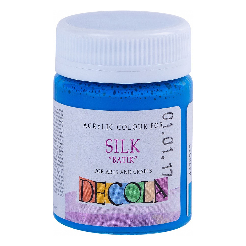 Краска акриловая по шелку перламутровая "Декола", 512 небесно-голубая, 50 мл., банка