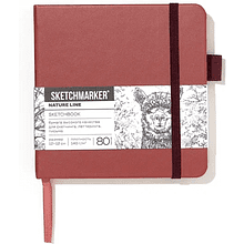 Скетчбук "Sketchmarker", 12х12 см, 140 г/м2, 80 листов, красный винтаж
