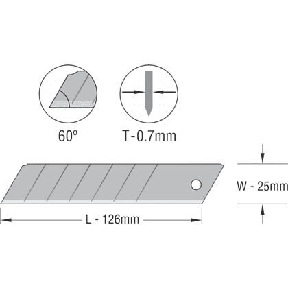 Лезвие для большого ножа Miles "B254-10", 25 мм, 10 шт. - 2