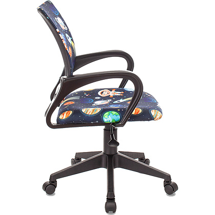 Кресло детское "Бюрократ BUROKIDS 1", пластик, черный космонавт - 3