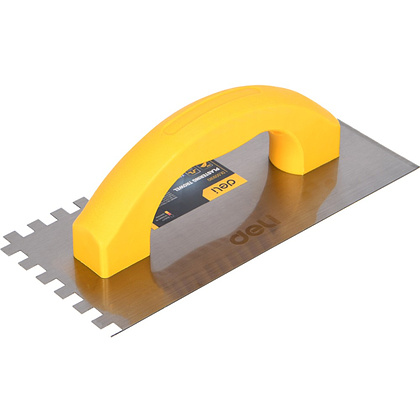 Кельма зубчатая Deli "EDL509310", 230х100 мм, желтый