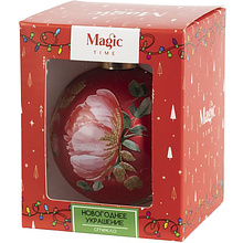 Шар елочный "Ботаника", d8 см, красный