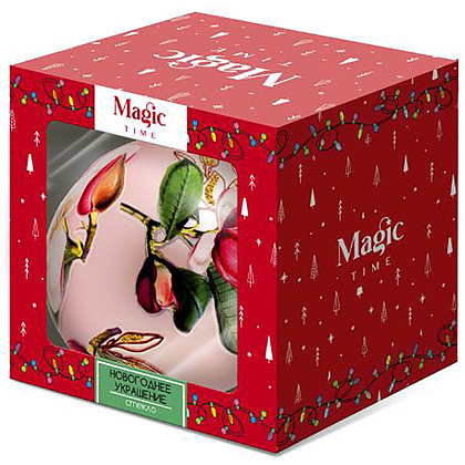 Шар елочный "Ботаника", 8 см, розовый - 3