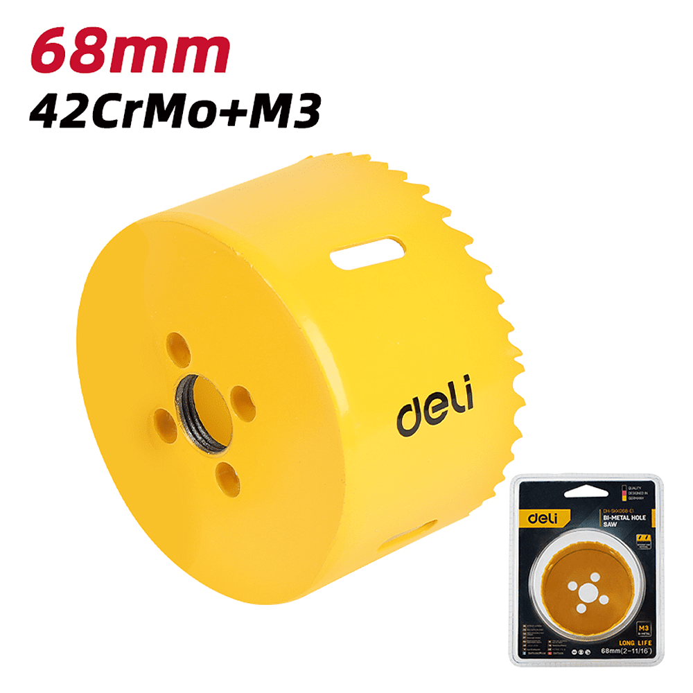 Коронка биметаллическая Deli YS EDH-SKK068-E1, 68 х 38 мм, М14 - 2