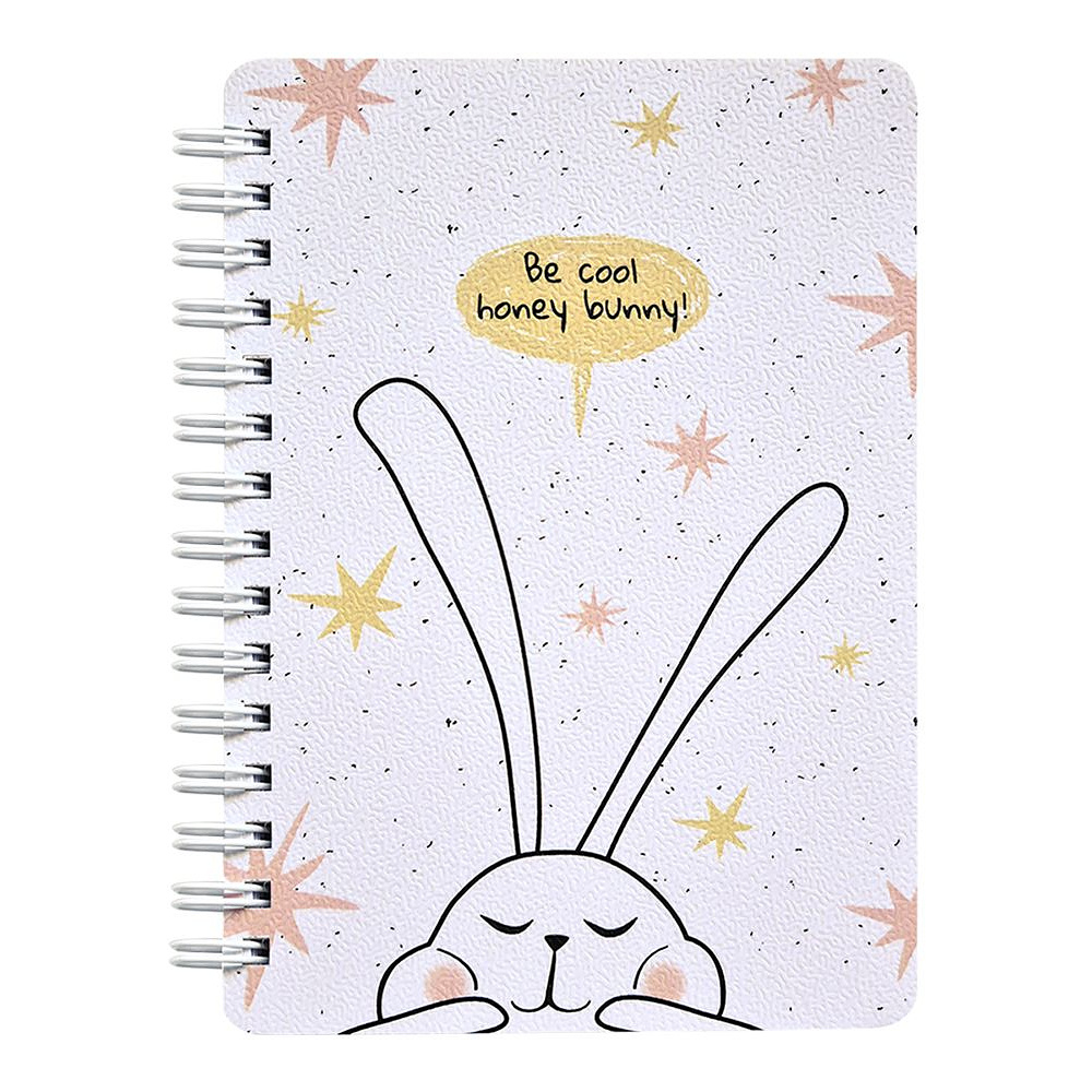 Блокнот "Bunny белый", А6, 120 листов, клетка, разноцветный