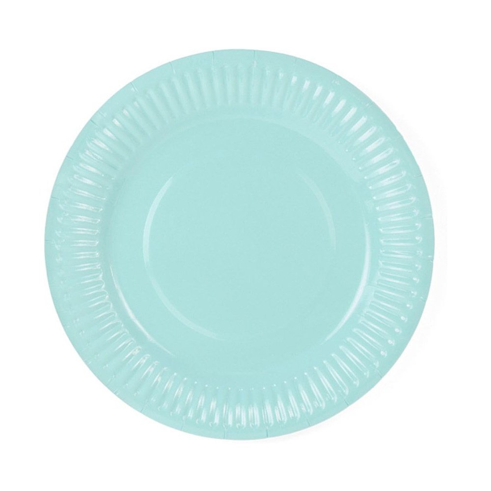 Тарелка бумажная "Алоха", 18 см, 6 шт, бирюзовый