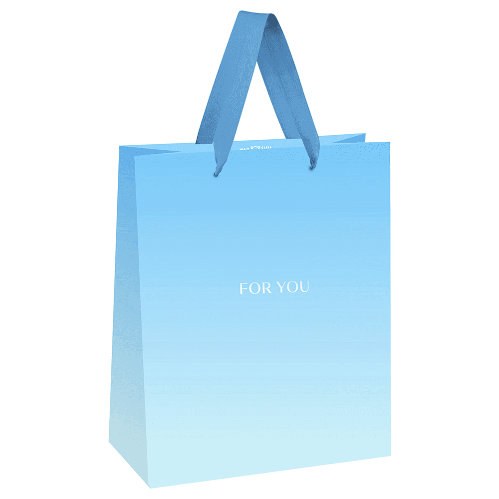 Пакет подарочный "For you. Blue", 11х14х6,5 см, ламинированный