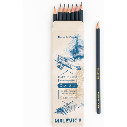 Набор чернографитных карандашей Малевичъ "Graf'Art", 8 шт. - 3