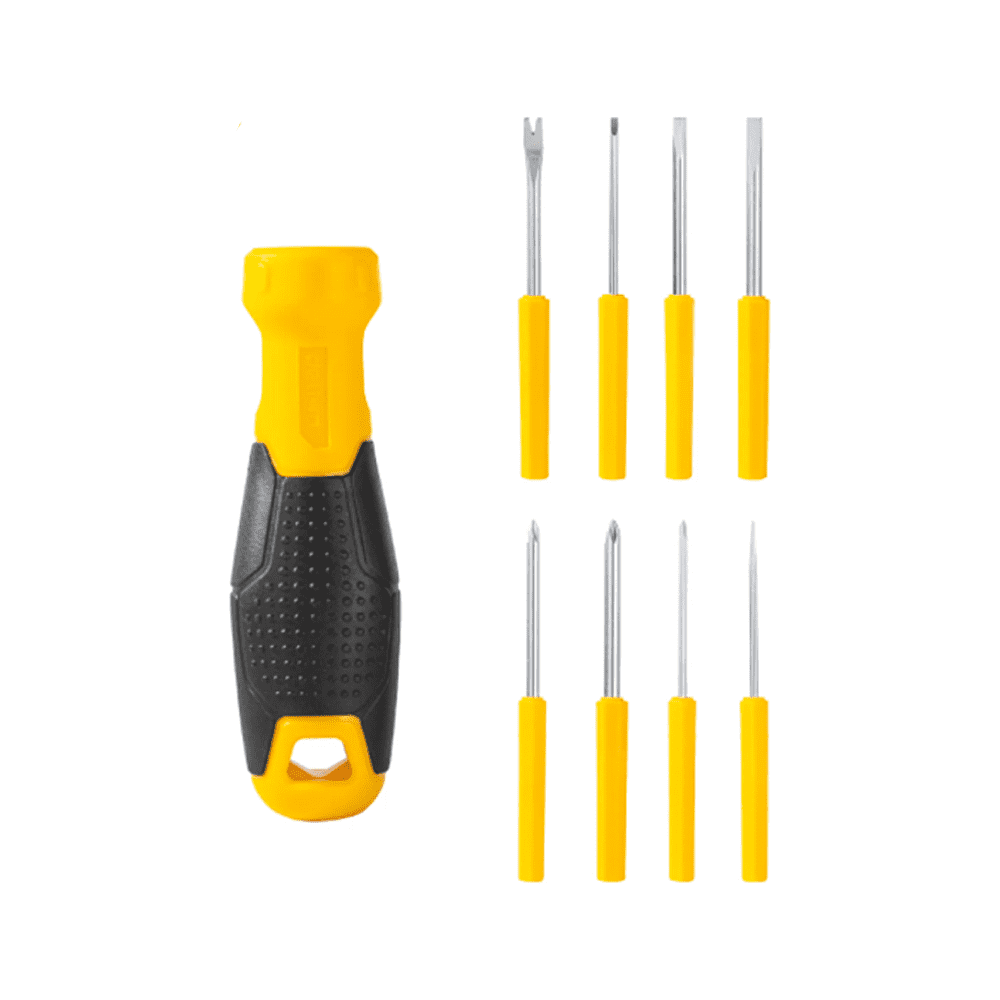 Набор универсальных отверток Deli "EDL636009", 9 предметов, черный, желтый
