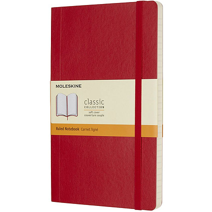 Блокнот "Classic Soft Large", А5, 96 листов, линейка, красный