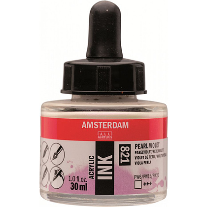 Жидкий акрил "Amsterdam", 821 флуоресцентный фиолетовый, 30 мл, банка