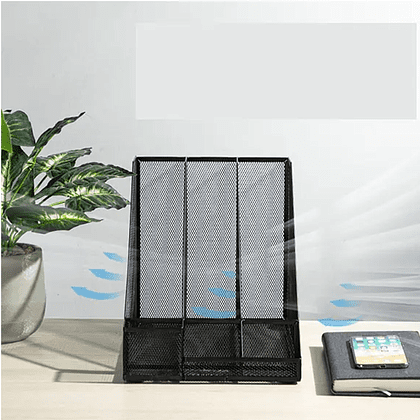 Модуль вертикальный Deli с органайзером, 3 отделения, черная сетка - 3