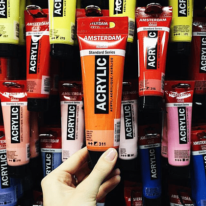 Краска акриловая "Amsterdam", 672 флуоресцентный зеленый, 120 мл, туба - 3