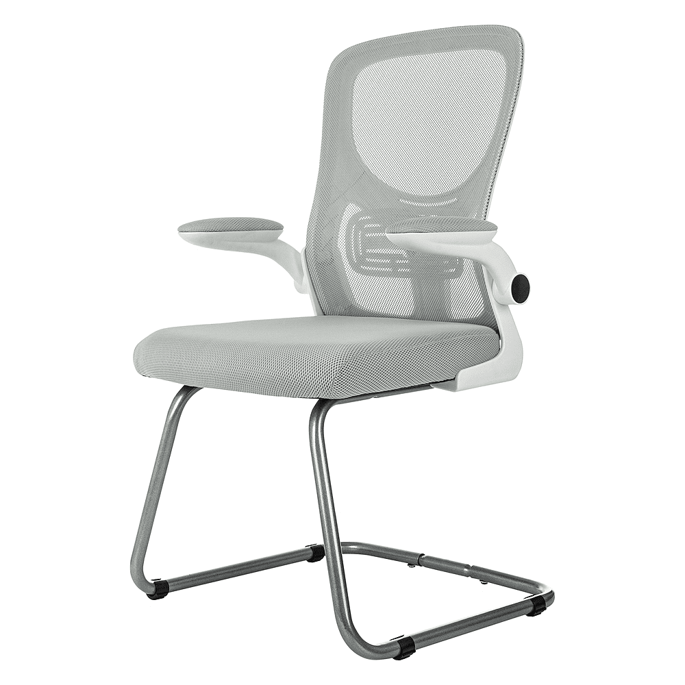 Кресло на полозьях Бюрократ "MC-W109", сетка, ткань, металл, светло-серый - 3