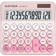 Калькулятор настольный CD-2861-12 Catiga, 12-разрядный, пластик, розовый