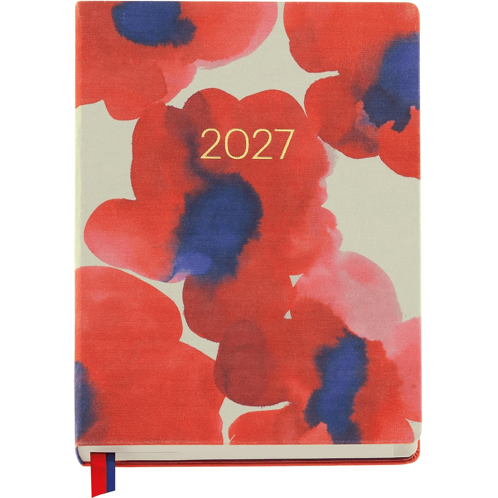 Ежедневник датированный "Red Bloom Acuarela" на 2027 год, 145х195 мм, в точку, красный