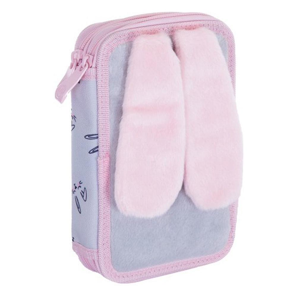 Пенал "Honeybunny", 2 отделения, серый, розовый - 2