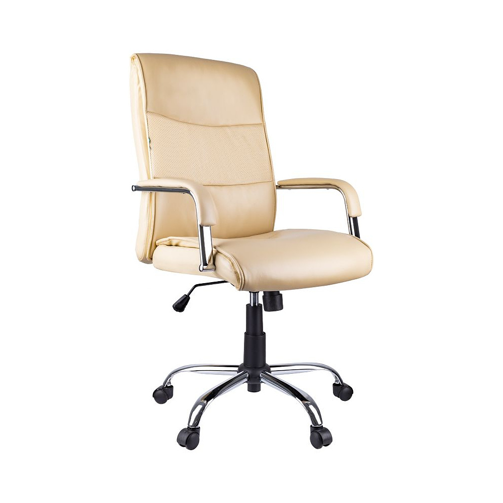 Кресло для руководителя Helmi "HL-E03 Accept", экокожа, металл, бежевая