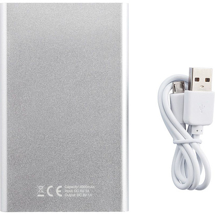 Зарядное устройство Power Bank "P324.952", 4000 мА·ч, серебристый, белый - 2