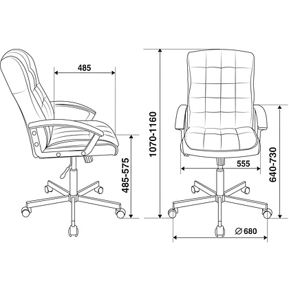 Кресло для руководителя Бюрократ CH-823AXSN, экокожа, черный, металл - 7
