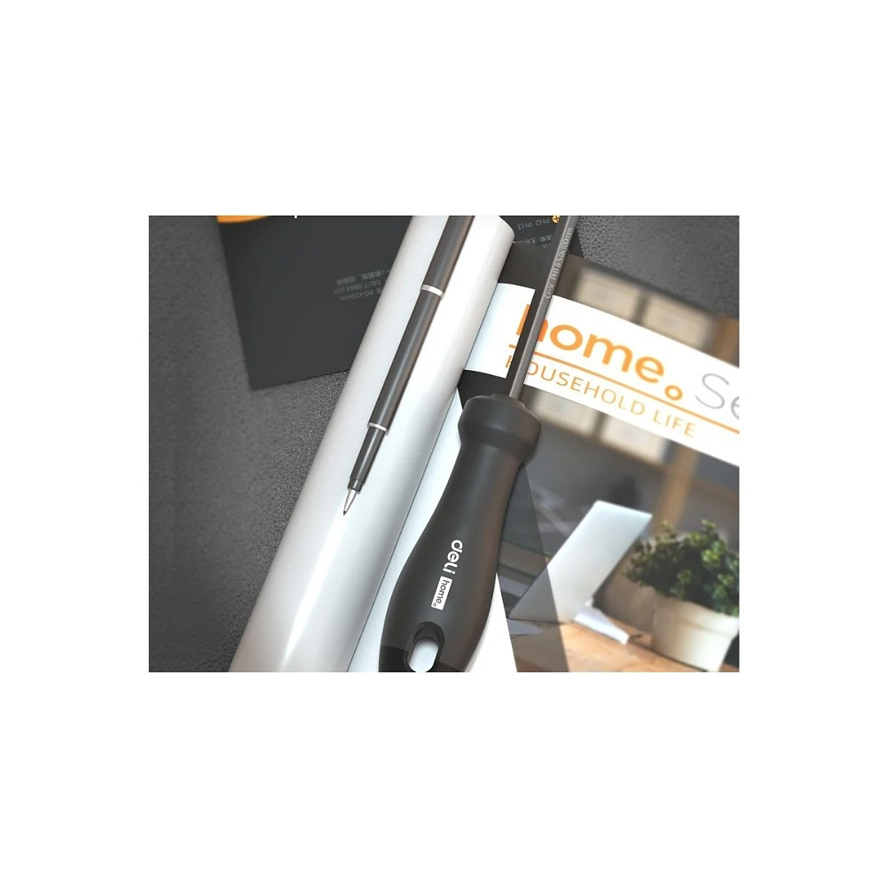 Отвертка Deli HS EHT1055, PH2х180 мм, Soft Touch, черный - 9