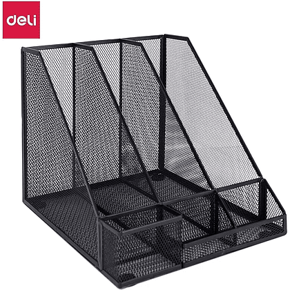 Модуль вертикальный Deli с органайзером, 3 отделения, черная сетка