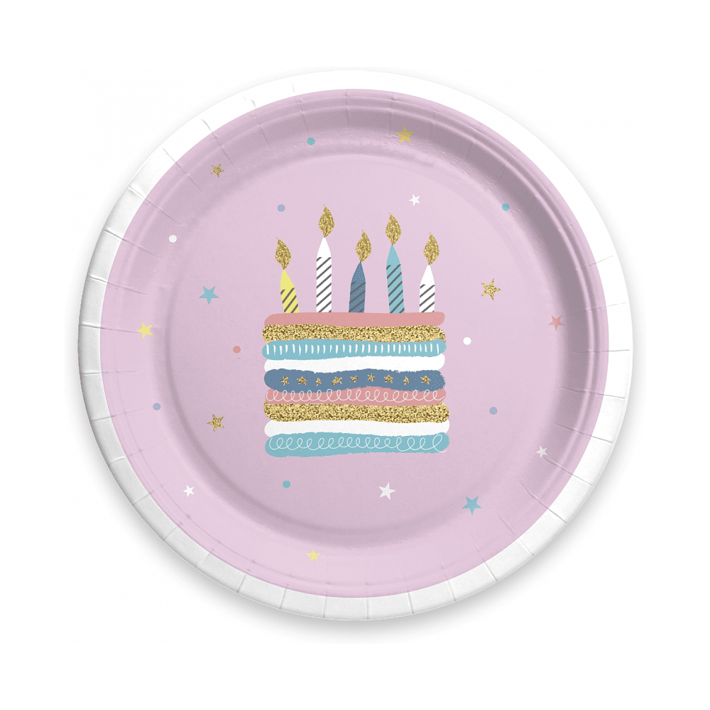 Тарелка бумажная "ДР12", 23 см, 6 шт, ассорти - 5