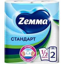 Полотенца бумажные Zemma Стандарт, 2 рулона, 2 слоя, белый