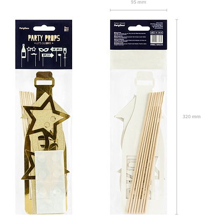 Набор для фотосессии "Давайте праздновать", 8 шт, золотистый - 5