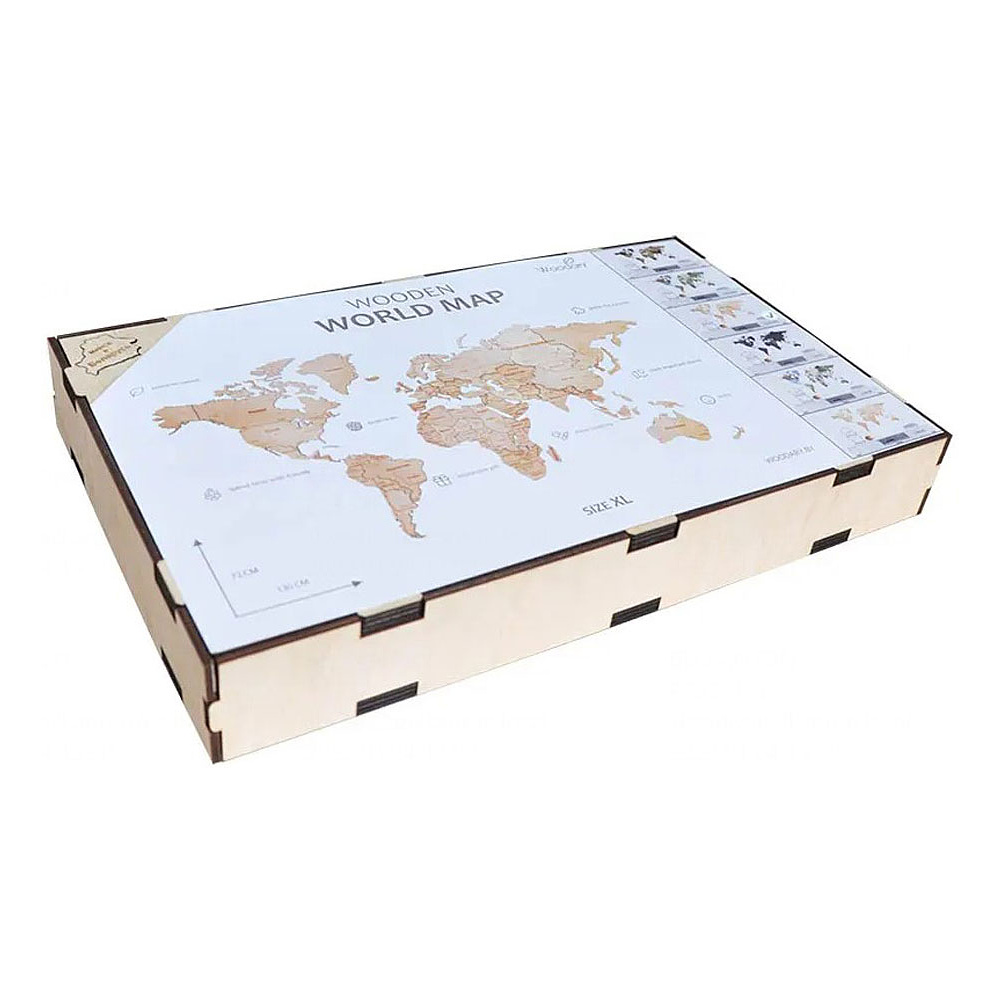 Декор на стену "Карта мира" многоуровневый на стену, L 3145, натуральный, 60x105 см - 5