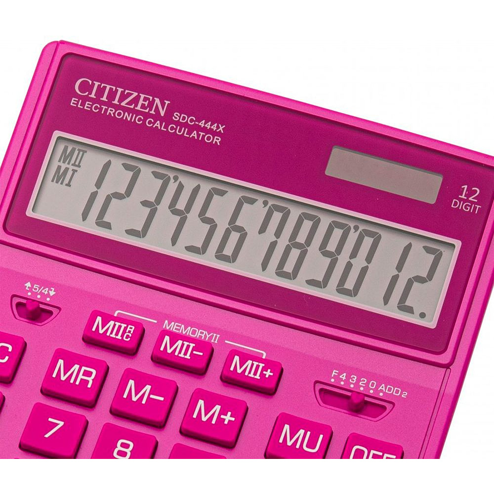 Калькулятор настольный CITIZEN "SDC-444 XRPKE", 12-разрядный, розовый - 4