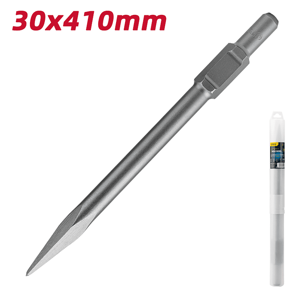Зубило пиковое Deli YS EDH-HJZ030-E1, для отбойного молотка, 30 x 410 мм, HEX - 5