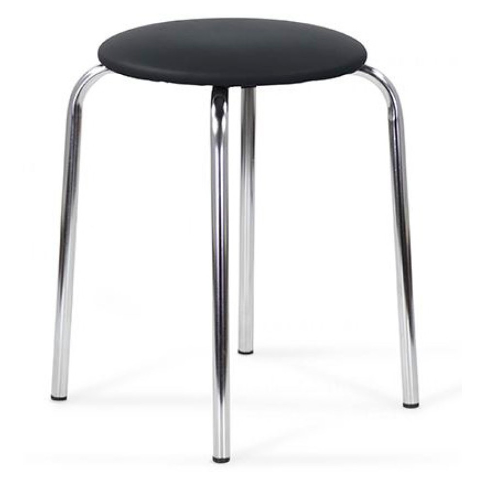 Табурет "Chico", хром, кожзам, черный